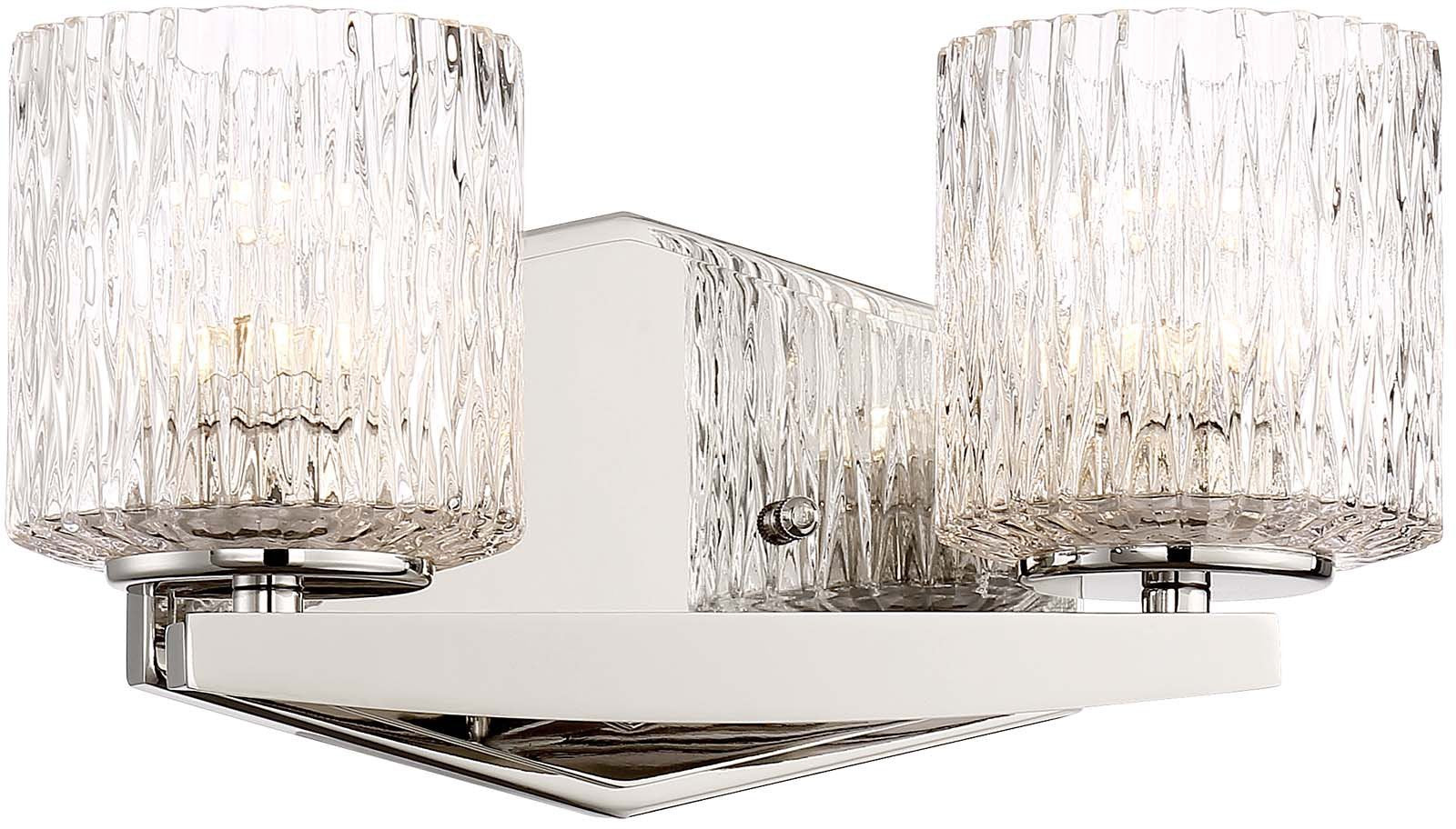 Minka Lavery Wall Light Fixture 2-Light LED 16W Polished Nickel Model 3082-613-L