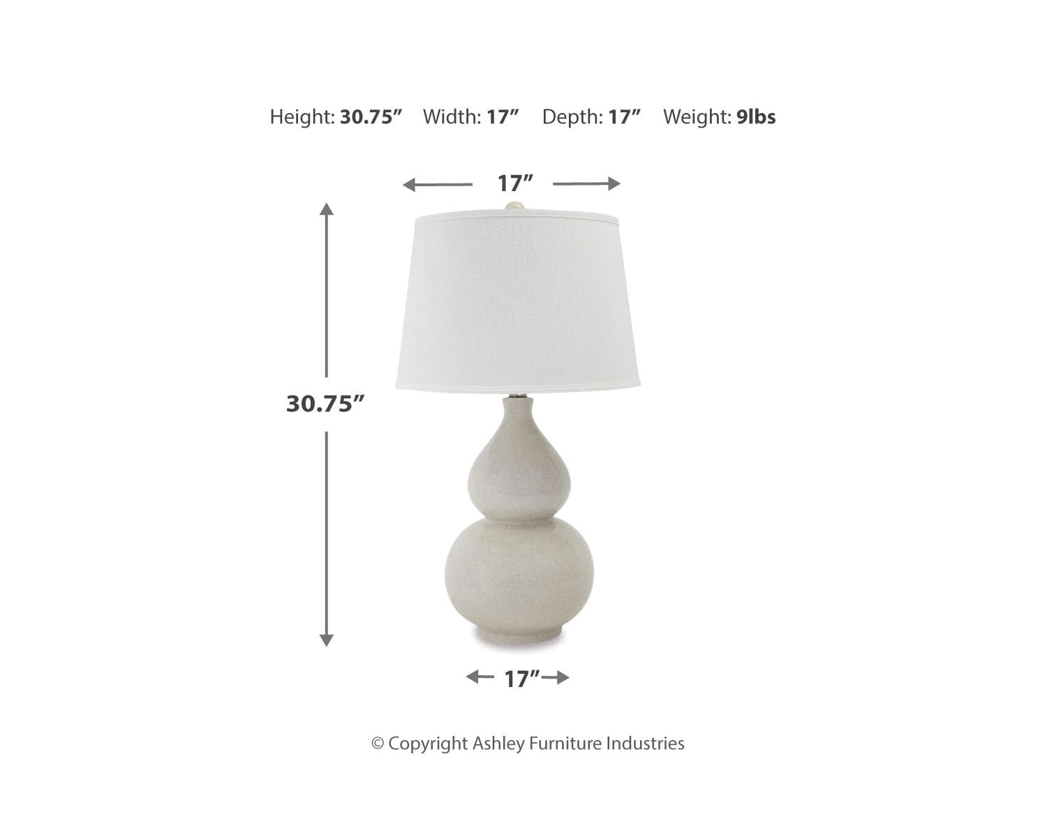 Ashley Furniture Signature Design - Saffi Table Lamp - Glazed Ceramic - Light Blue
