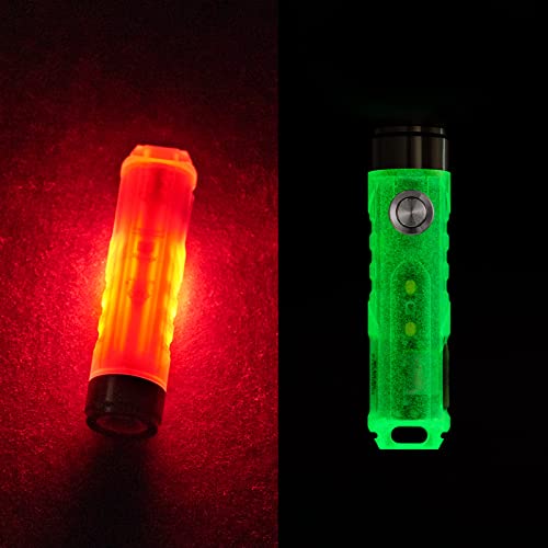 RovyVon A5 G4 Keychain Flashlight 650 Lumens 9 Modes EDC Rechargeable Polycarbonate G4 White Red