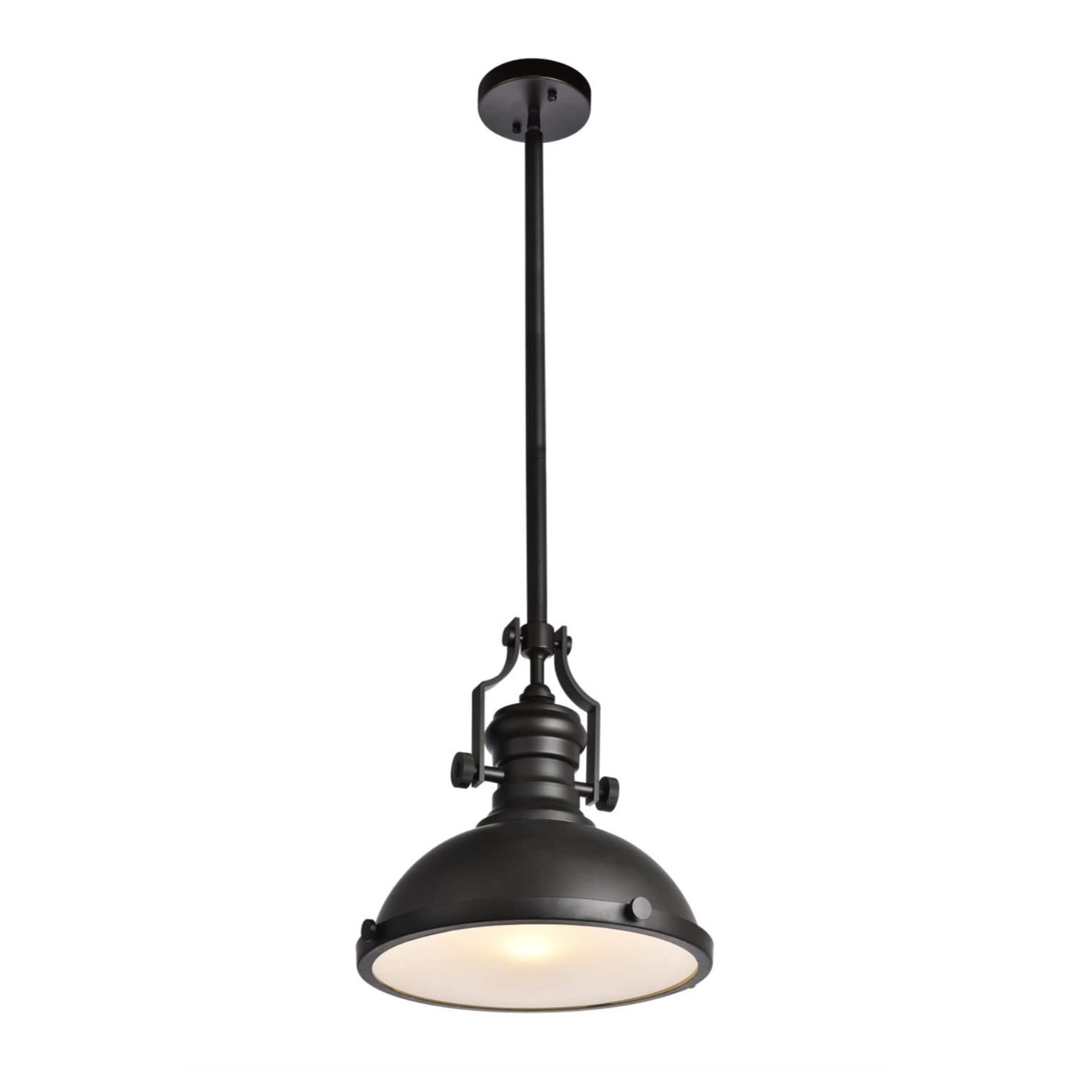 Elegant Lighting Eamon Pendant Light, Oil Rubbed Bronze, D13 H13.3, 1 Light Fixture