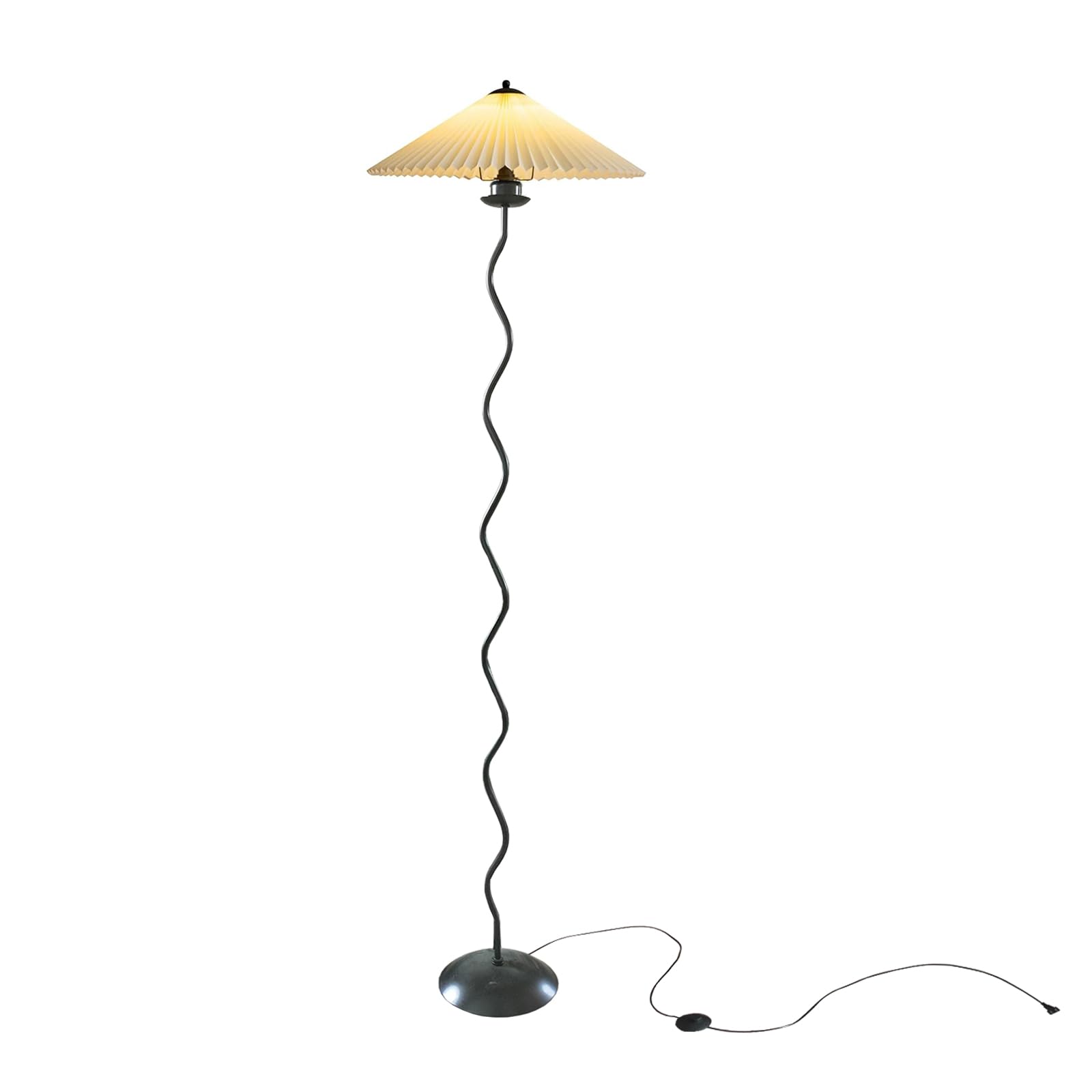 DYUEXI Pleated Floor Lamp, 3 Color Dimmable Floor Lamp with Remote Control, Retro Bedside Atmosphere Table Lamp for Bedroom, Liv
