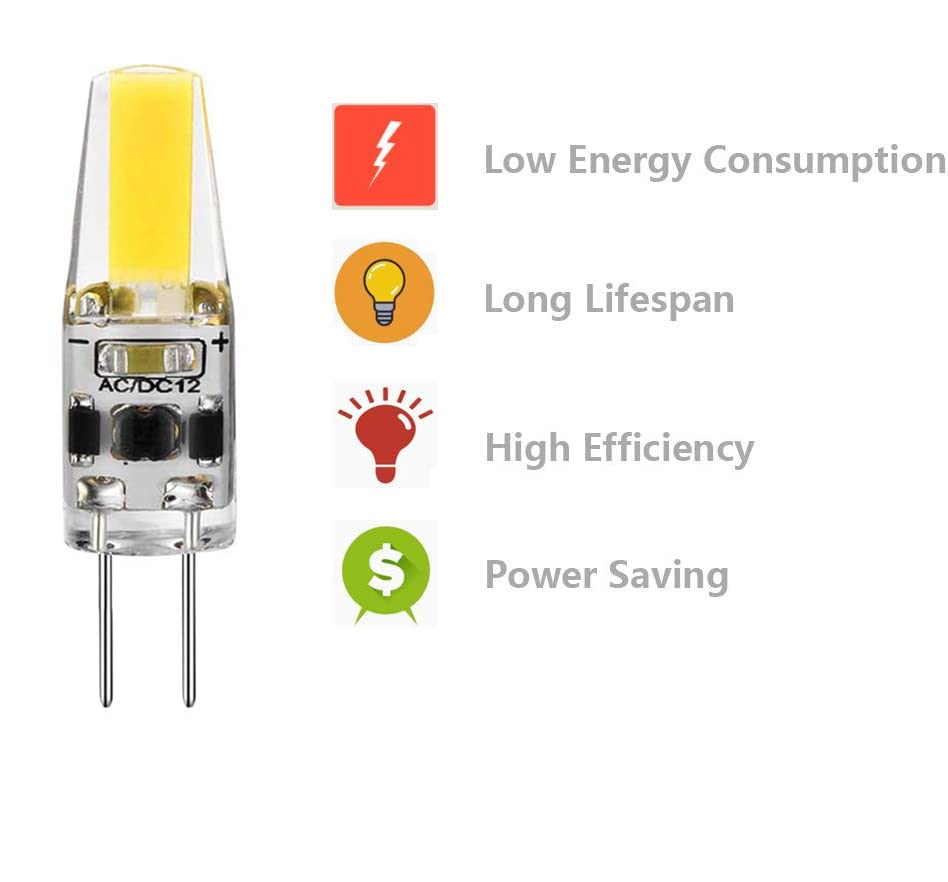 Dopkuss G4 Led Light Bulbs 6000K Daylight White Lighting, 3W Equivalent To 30W Ac Dc 12V-24V, Bi-Pin Led Bulb Silicone G4 Led Bu