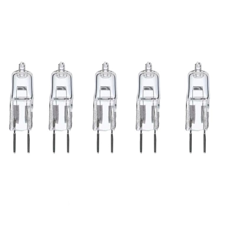 Ugefkmq G5.3 Light Clear Capsule G5.3 Halogen Light Bulbs 50W 12V 20W G5.3 Dimmable Warm White 2 Pin Base,75W,20Pc