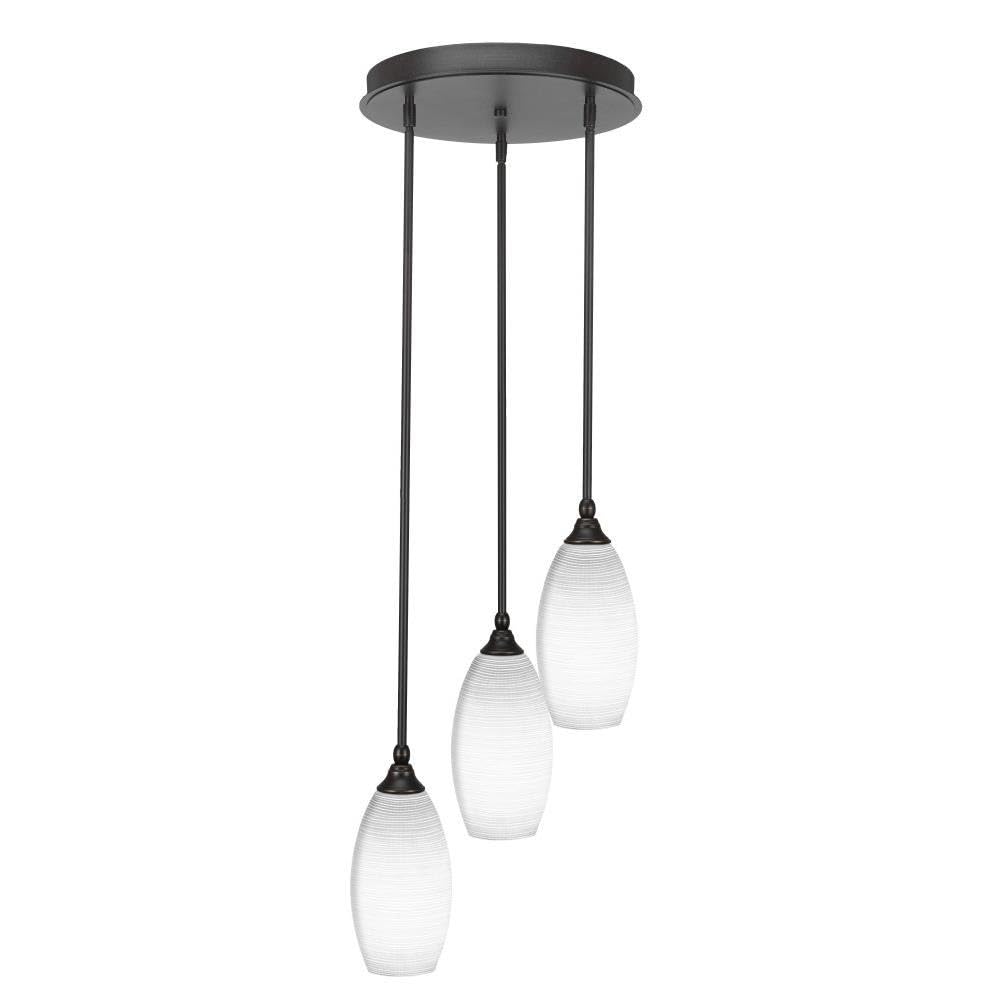 Empire 3 Light Cluster Pendalier in Dark Granite (2143-DG-4041)