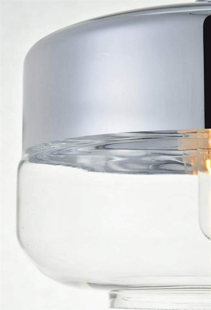 Elegant Lighting Chrome Pendant Light With Clear Glass Shade - Modern 1 Light Fixture