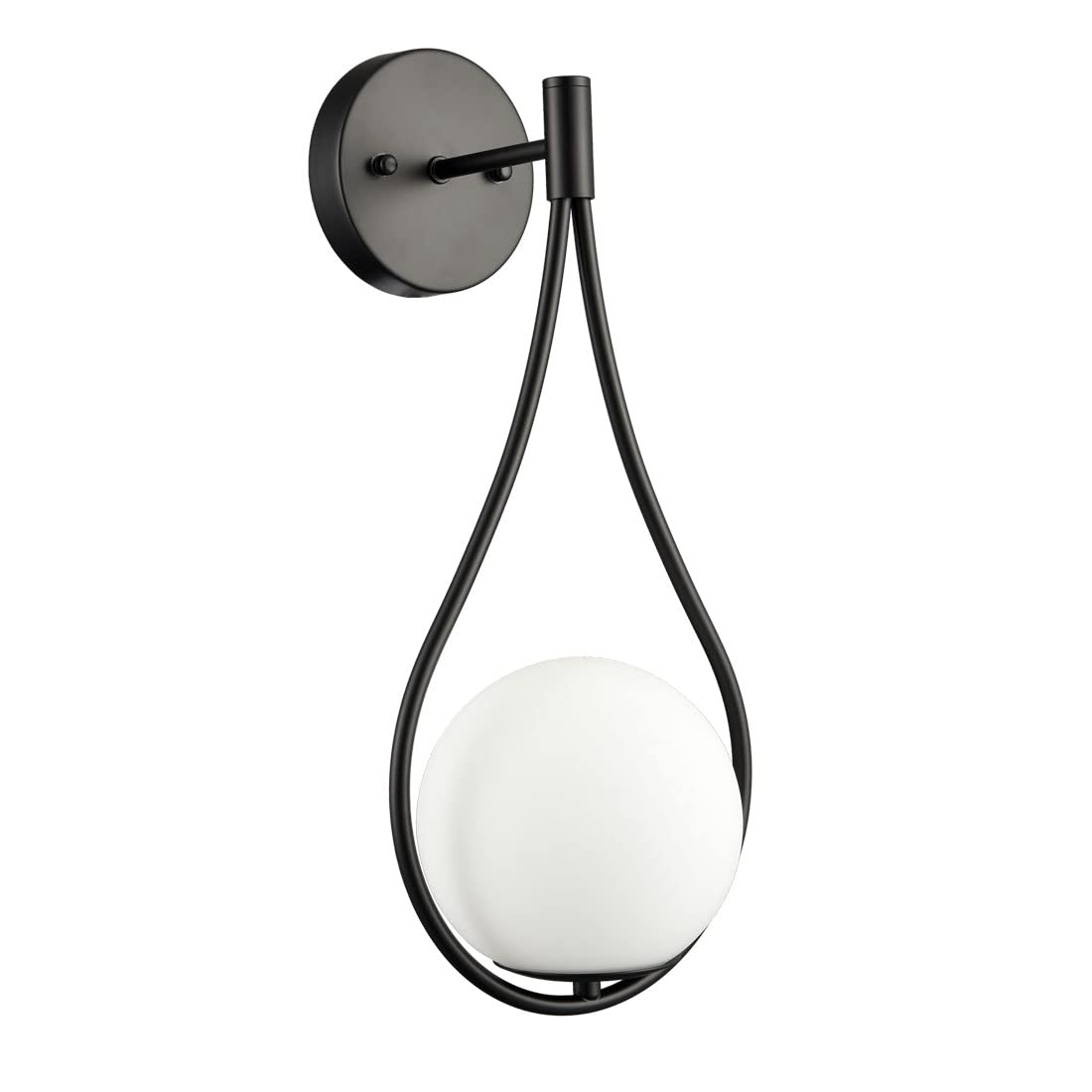 HOLKIRT Black Wall Sconces Set of Two, Mid Century Modern, Hand Blown Glass, B3070BU, Ideal for Bedroom, Living Room, Bathroom