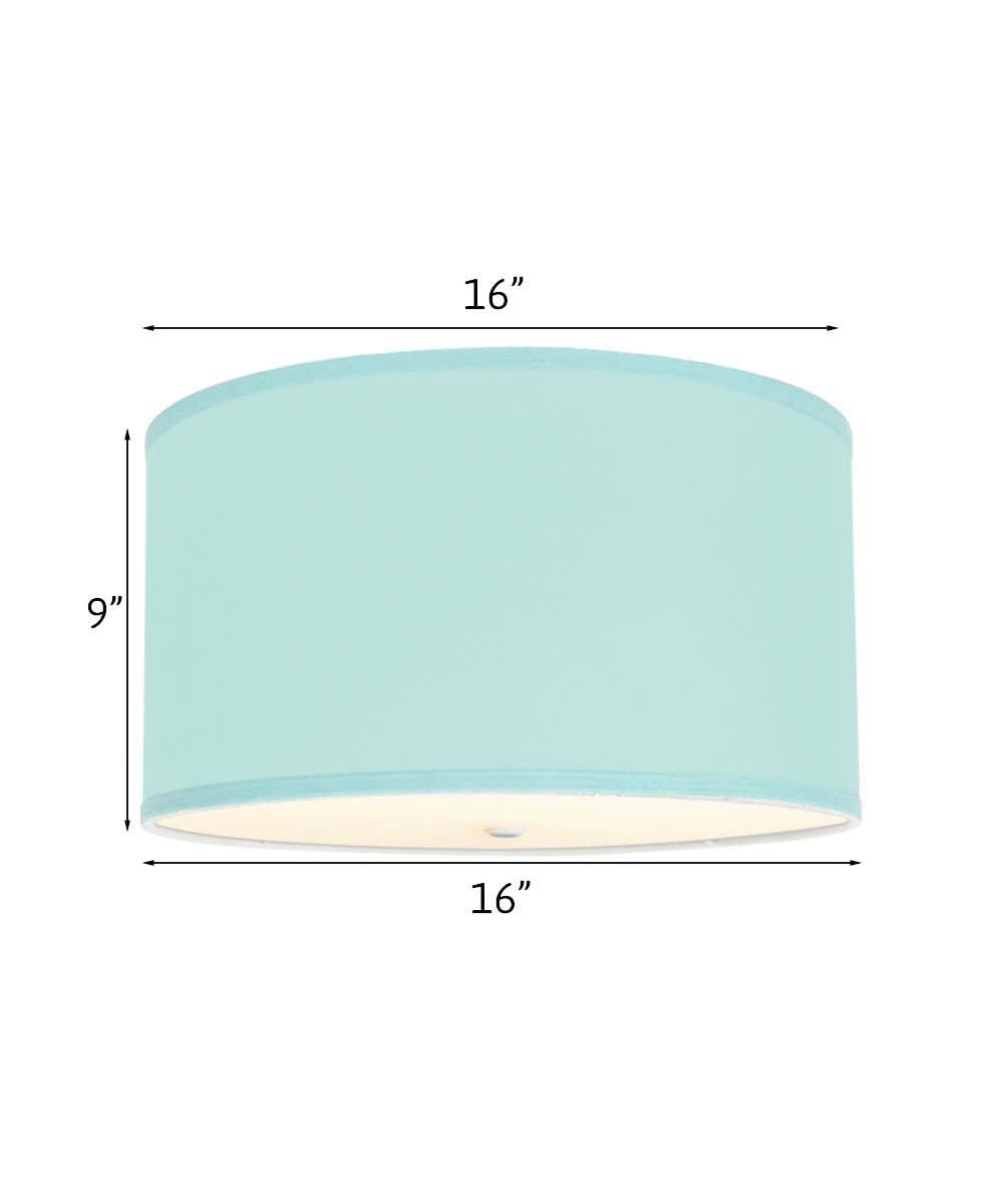 Moderne Flush Mount Conversion Kit 16'' W Textured Oatmeal Hardback Drum Lampshade