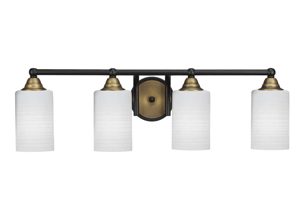 Toltec Lighting Paramount 4 Light Bath Bar In Matte Black & Brass (3424-Mbbr-4061)