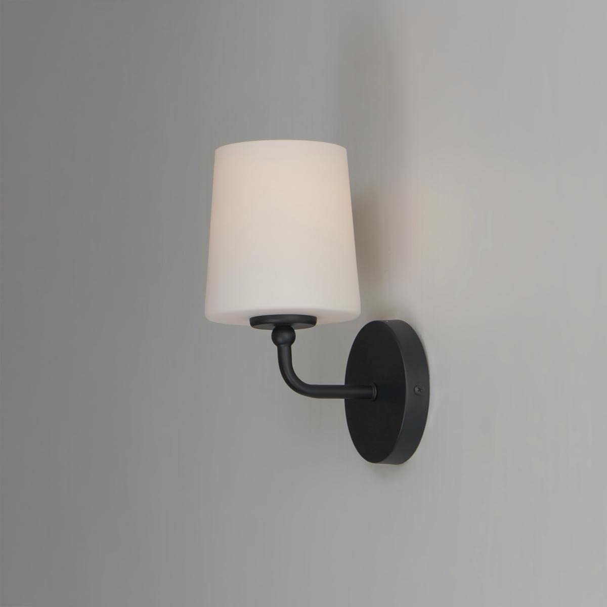 Maxim Lighting Bristol 1-Light Wall Sconce, 10in Tall, 5in Wide, Alloy Steel, Black Finish
