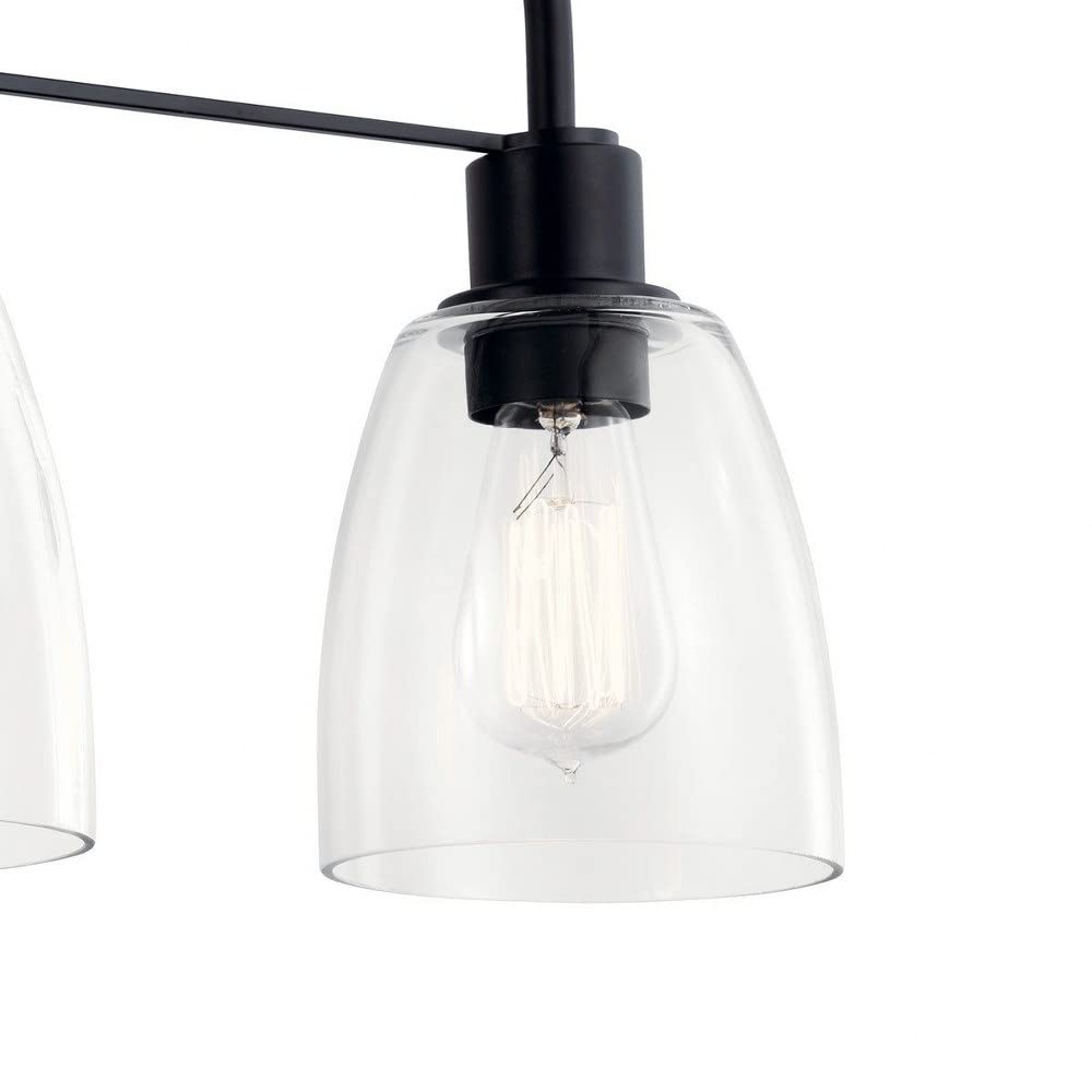 Kichler Meller 24 Inch 3 Light Vanity Light With Clear Glass In Black