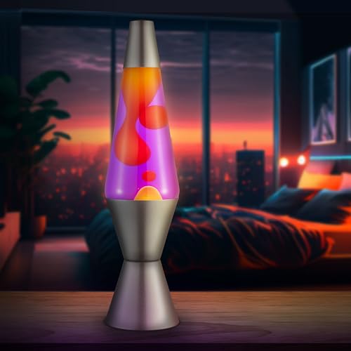 Lava® Lamp - Original Motion Light - 14.5" Glass - Purple Sunset - Yellow Wax - Model 26350400US
