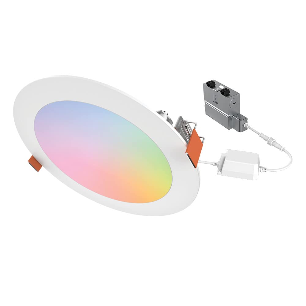 HALO WiZ 6 Inch Color and Tunable White Ultra-Thin Recessed Lighting LED Wafer Light for Ceiling and Shower - 1 Pack - 960 Lumen
