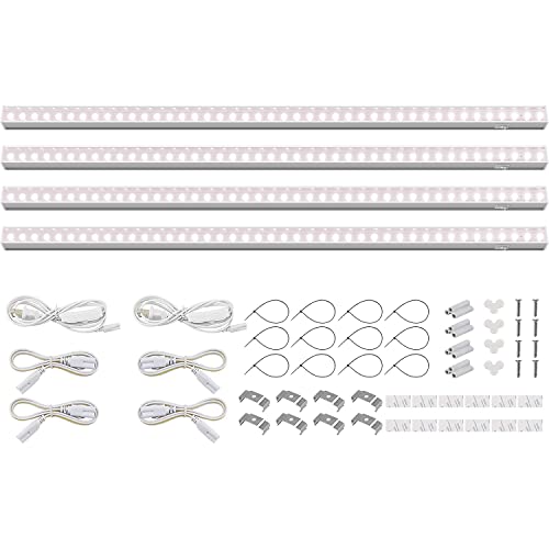 Barrina Grow Lights For Indoor Plants, Full Spectrum Sunlight, 2Ft 40W (4 X 10W, 250W Equivalent), Led Grow Light Bulbs, T5 Grow