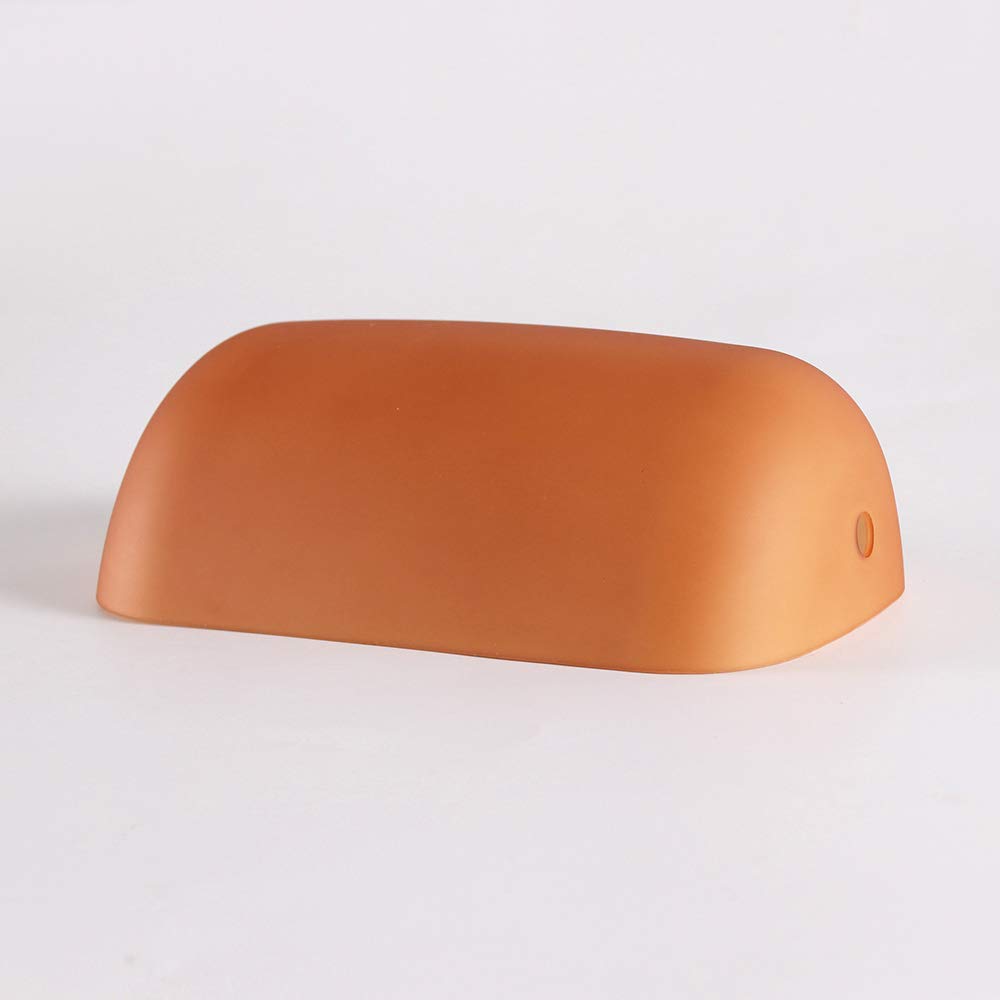 Newrays Glass Bankers Lamp Shade Cover Replacement - Matte Orange, Model 604, Size L8.85 W5.11, Elegant Glass Design