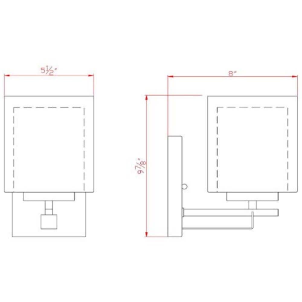 Design House 578153 Impala Traditional 1-Light Indoor Wall Light Dimmable With Double Glass For Bathroom Bedroom Hallway, Rustic
