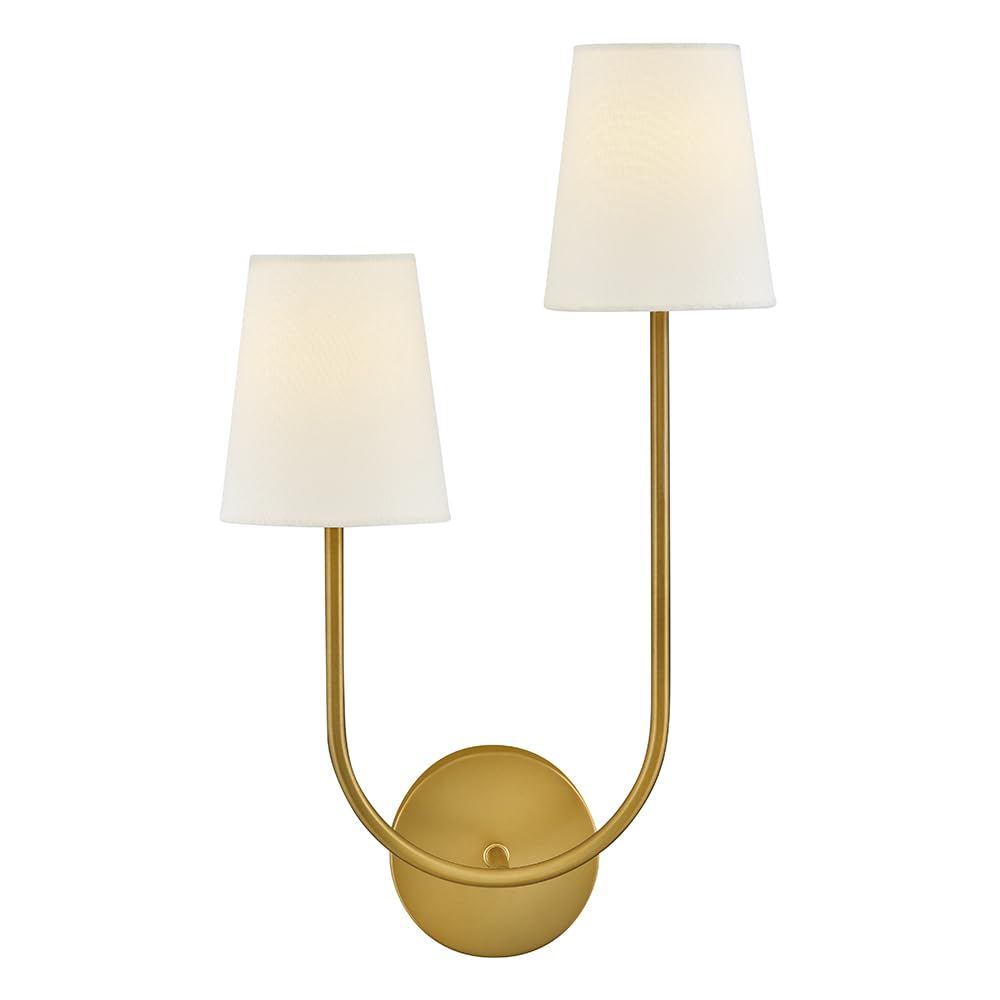 Lark Cora Large Two Light Sconce, Lacquered Brass