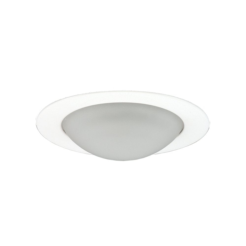 Jesco Lighting Tm315Wh 3-Inch Aperture Low Voltage Trim Recessed Light, Frosted Opal Dome For Shower, White Finish