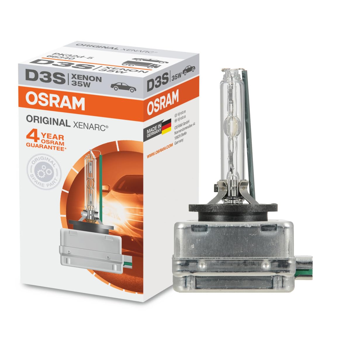 OSRAM Xenarc D3S 35W HID Xenon Light Bulb 4600K Clear (1 Pack)