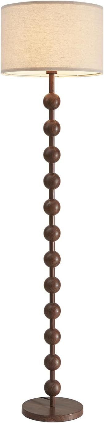 Fetason Modern Dimmable Remote Control Floor Lamp for Living Room Bedroom with LED E26 Bulb, Red Wood Pattern Iron Tall Standing