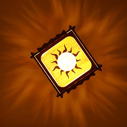 US DZIRE - THE BRAND OF LIFESTYLE 509 Ganesh ji Ceiling Light Wooden Pendant Lamp shade (With 15w Bulb) Hanging For Home | livin