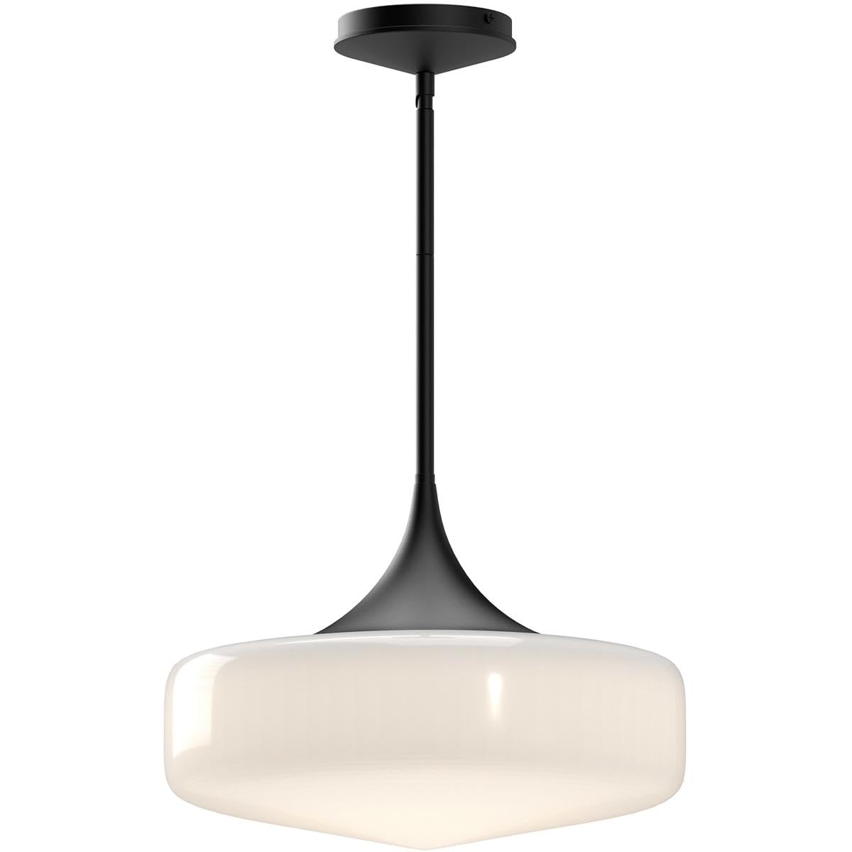 Alora Mood PD440814MBGO Lincoln Pendant, Glossy Opal Glass/Matte Black