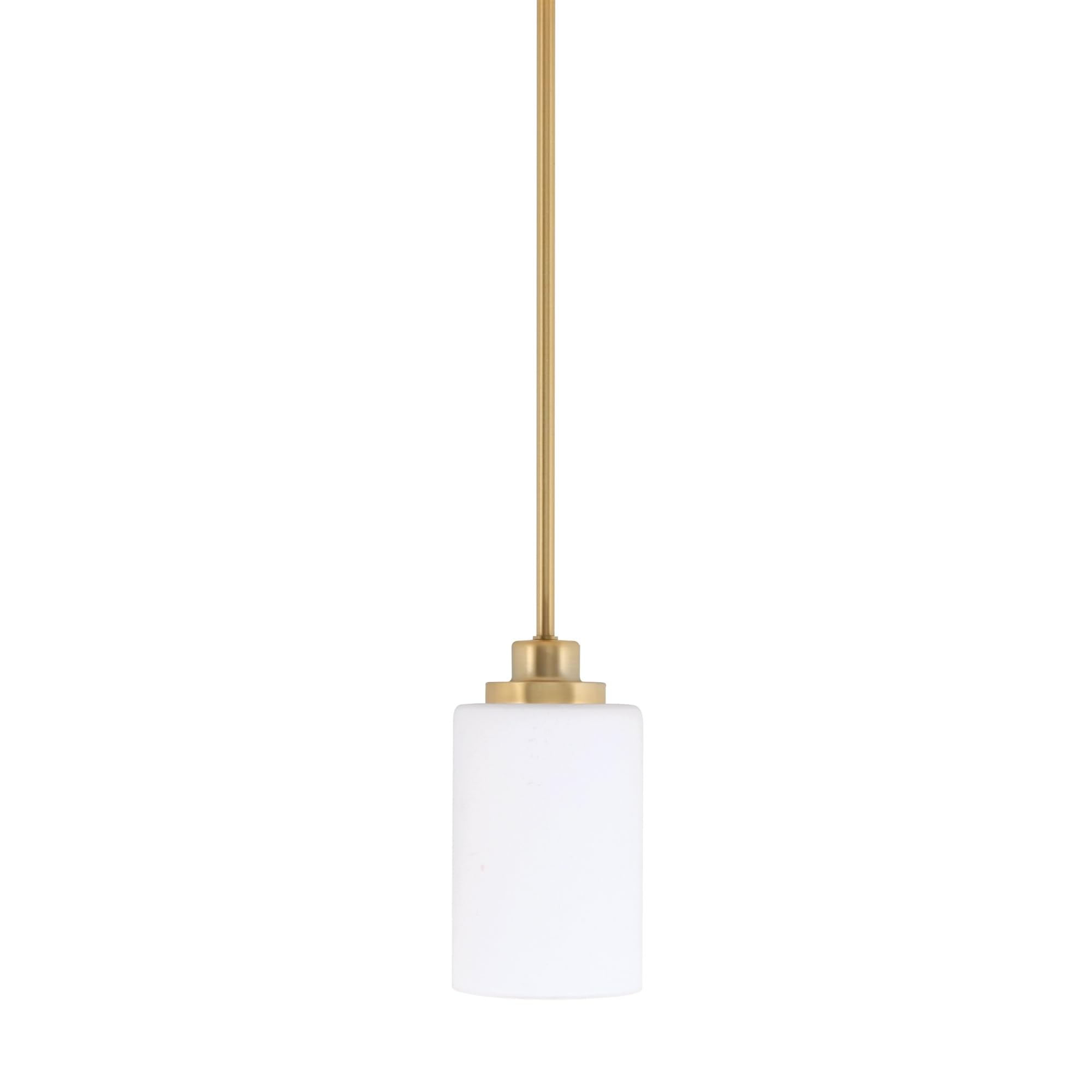 Toltec Lighting Odyssey Mini Pendant - New Age Brass Finish, 4in White Muslin Glass