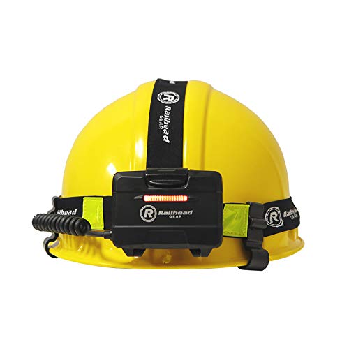 Railhead Gear LED Headlamp - Motion Activated, Zoomable Focus, 450 Lumens, Red Light, Adjustable Reflective Strap