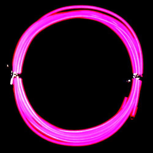 Tdltek Sound Activated Neon Glowing Strobing Electroluminescent Wire/El Wire, Pink 9Ft