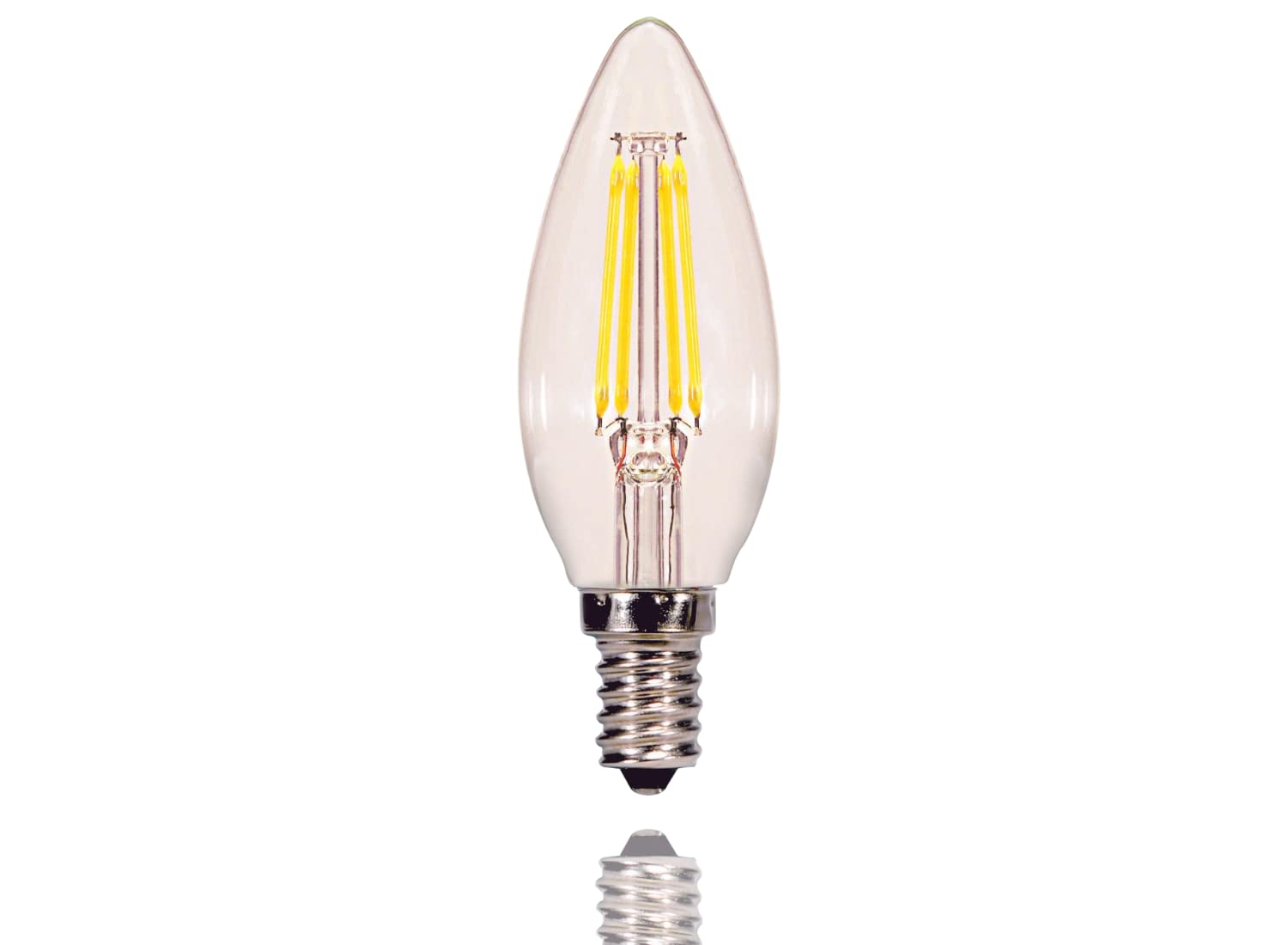 Satco Candelabra Bulb, Model S29877, Clear Glass Finish