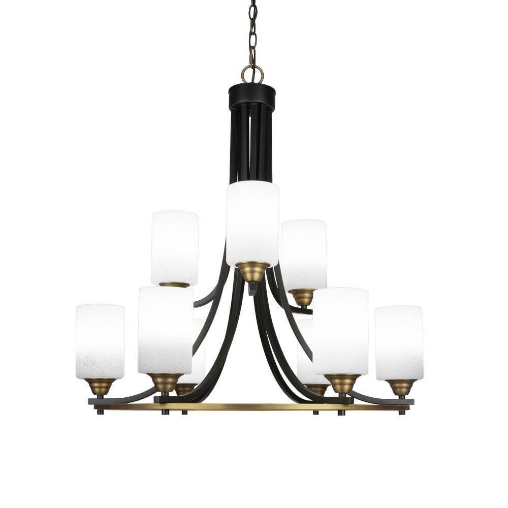 Toltec Lighting Paramount 9 Light Chandelier in Matte Black & Brass (3409-MBBR-310)