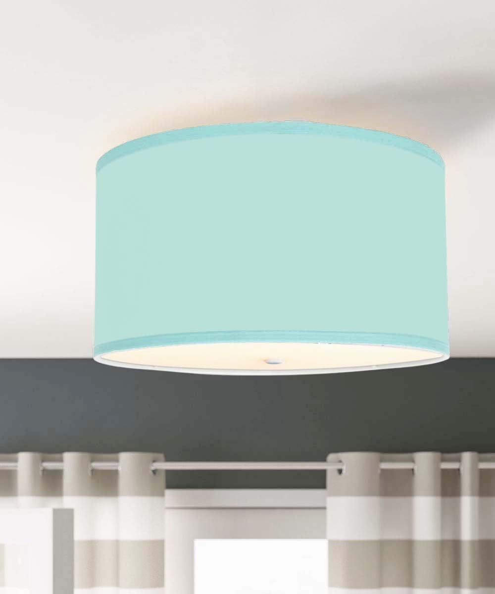 Moderne Flush Mount Conversion Kit 16'' W Textured Oatmeal Hardback Drum Lampshade