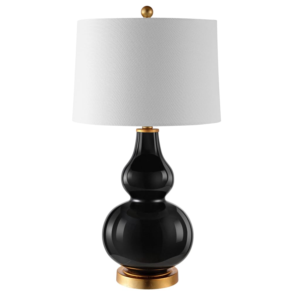 Safavieh Lighting Collection Karlen Modern Contemporary Black/ Gold Leaf Double Gourd 29-Inch Bedroom Living Room Home Office De