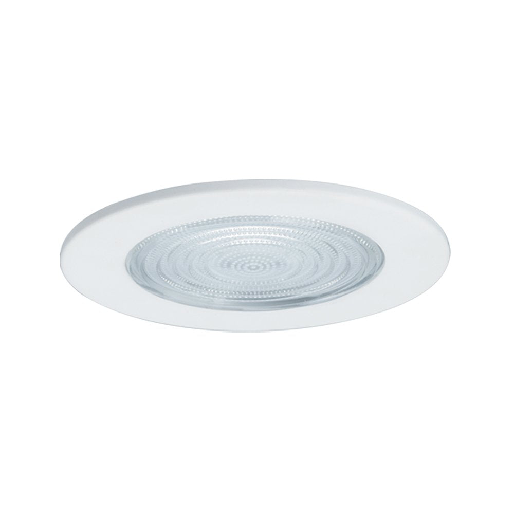 Jesco Lighting Tm5507Wh 5-Inch Aperture Line Voltage Trim Recessed Light, Fresnel Lens For Shower, White Finish