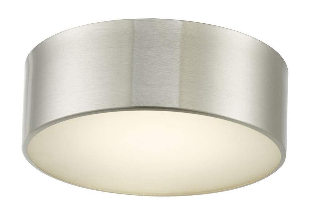 Abra Lighting 30030FM-BN Bongo - 10 16W 1 LED Flush Mount, Brushed Nickel Finish with Frosted Glass