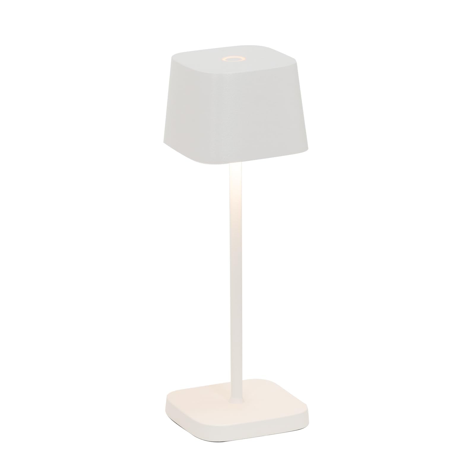 Zafferano Ofelia Micro Lamp, Rechargeable Table Lamp, Touch Control, 7.9in Height, White, Aluminum, Model LD1880B3
