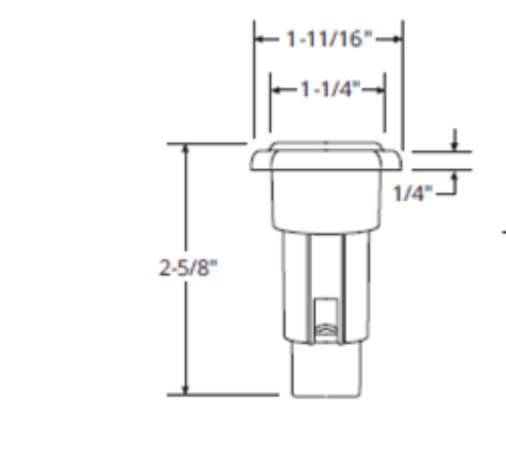 Attwood Oval 2-Pin Base for Angled Pole Light, Plastic, One Size, Black, Model 91022-7