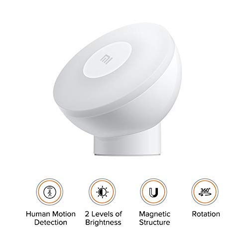 Xiaomi Mi Motion-Activated Night Light 2, Small, White, Plastic, Model MJYD02YL