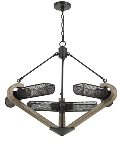 Cal Lighting Fx-3740-6 Transitional Six Light Chandelier From Baden Collection In Bronze/Dark Finish, 32.00 Inches