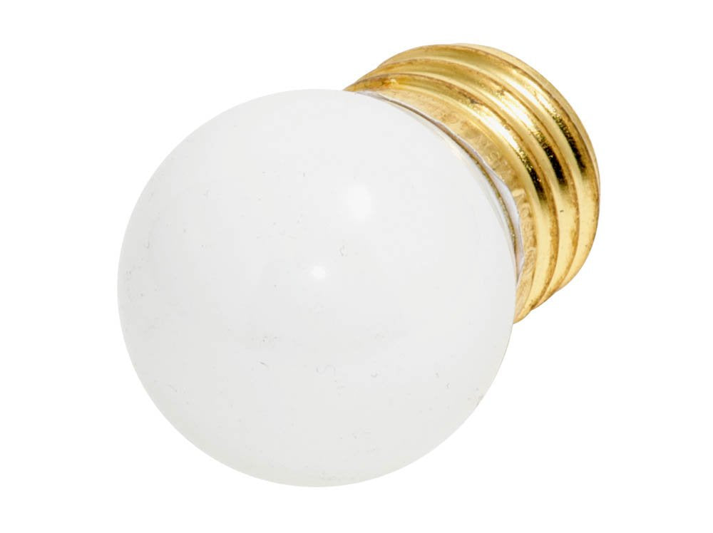 Bulbrite 7.5W S11 White Sign Bulb, E26 Base, Warm White, Model 702007, Brass Material