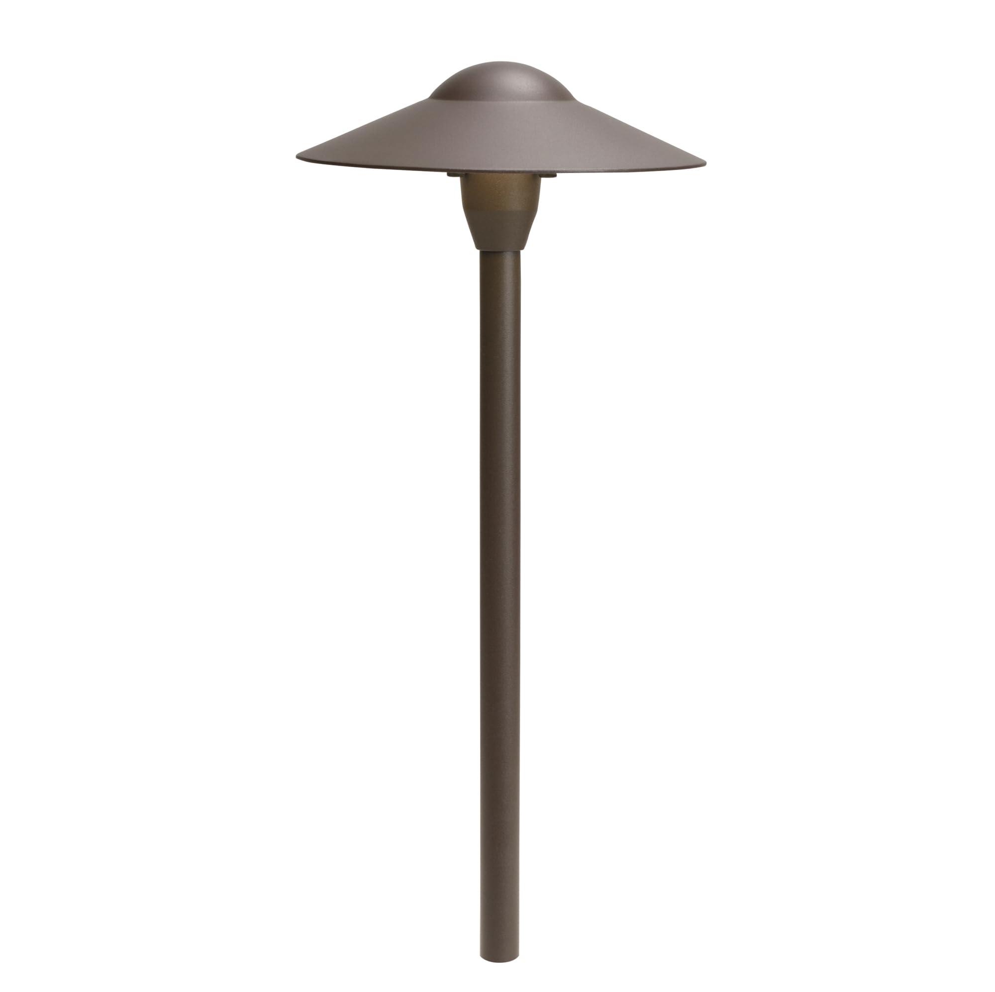 Kichler 8in Outdoor LED Path Light, 12V Adjustable Dome Light, Textured Architectural Bronze, Model 15310AZT