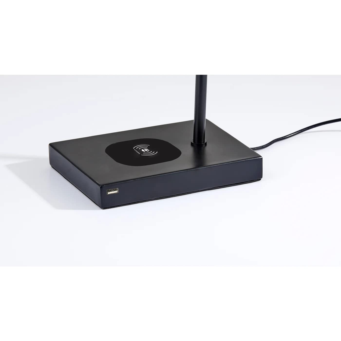 Adesso 4217-01 Collette Led Desk Lamp Wireless Charging, 7W Led, 5W Qi, Usb Port, Indoor Lighting Lamps , Black