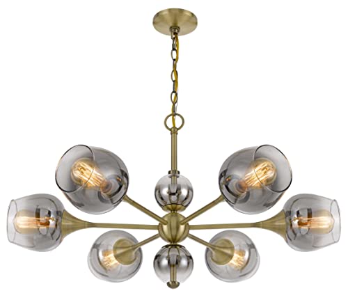 Cal Lighting Fx-3757-6 Chandelier, Antique Brass