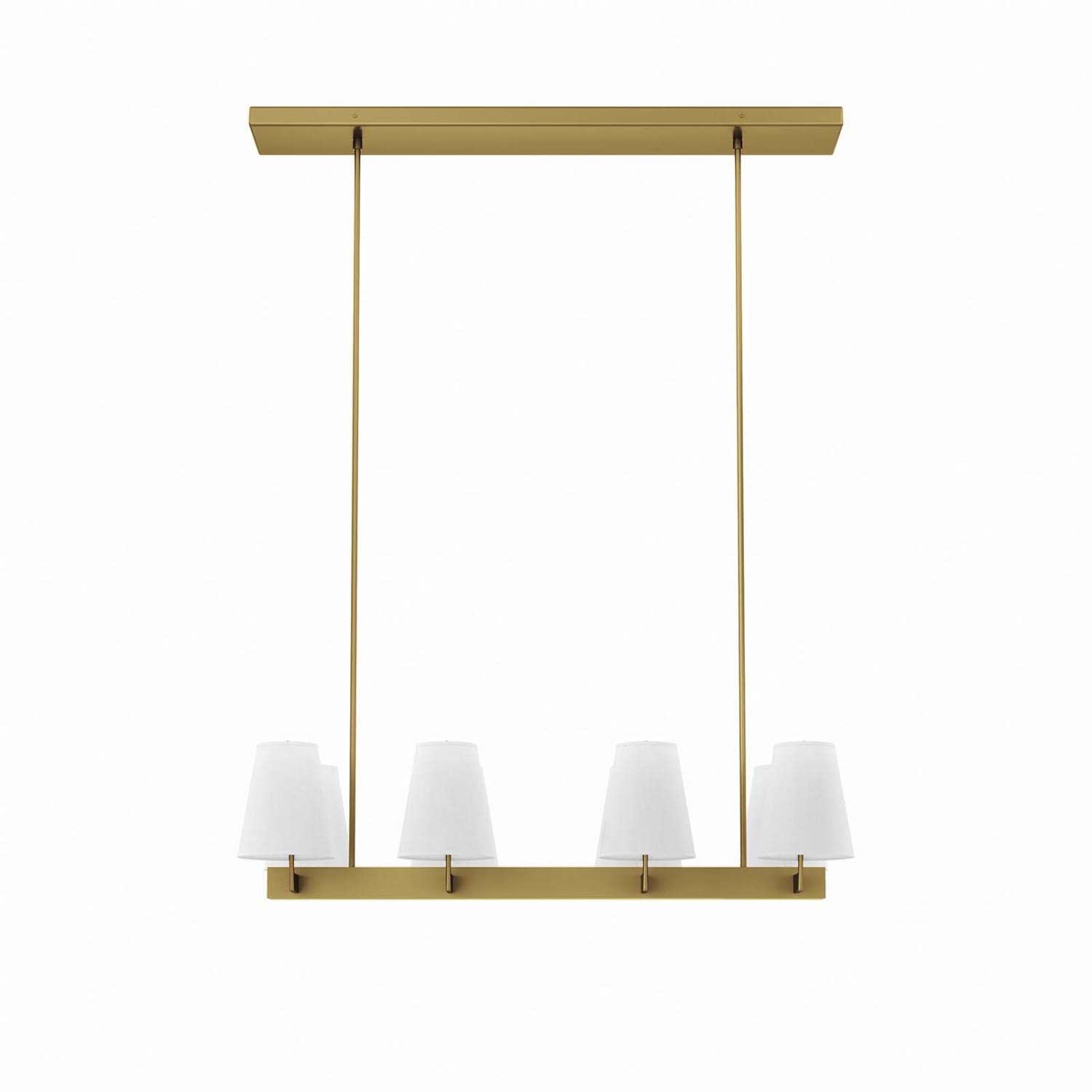 Modway Enthrall 8-Light Chandelier In White Satin Brass
