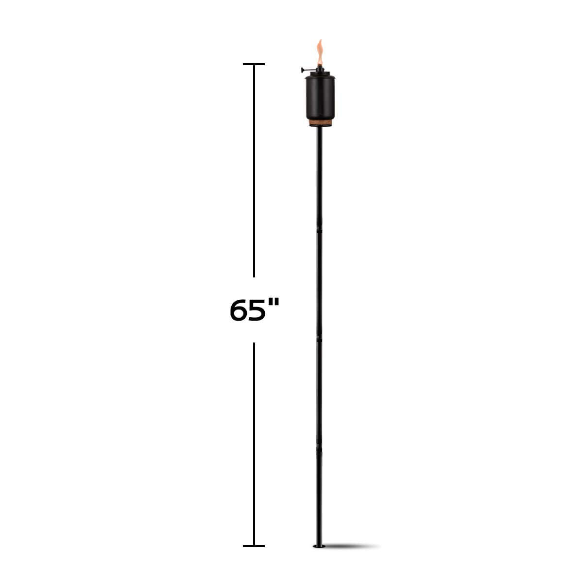 TIKI Adjustable Flame Torch, 65-Inch, Resin, Black, Model 1119014