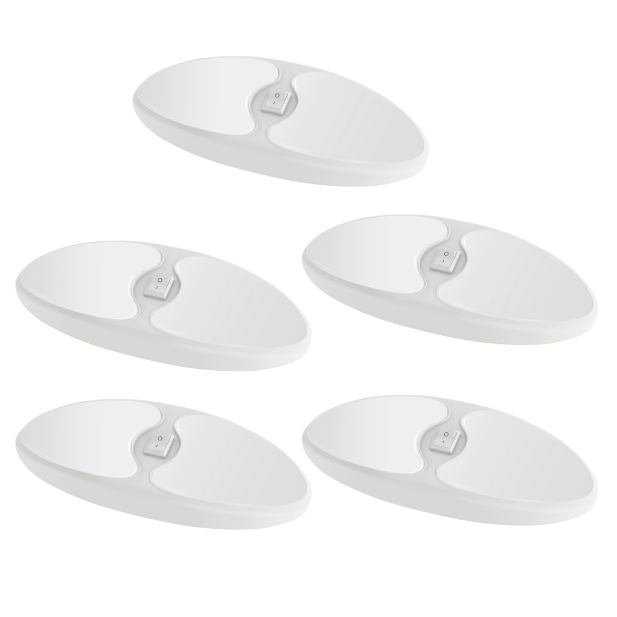 Dream Lighting Rv Lights Interior Led 12V Light Fixtures Camper Boat Interior Ceiling Light Switch 7.4W 3500K 9'' Pack 5