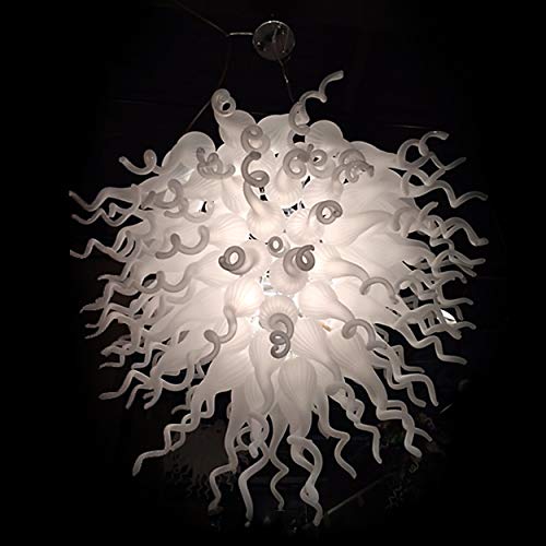 AFD Home Frosted White Blown Glass Chandelier - Elegant Glass Lighting Fixture in White