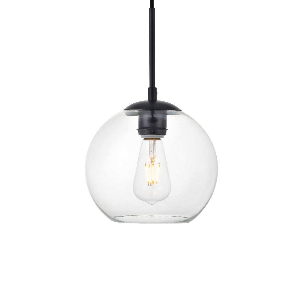 Living District Baxter 1 Light Black Pendant With Clear Glass