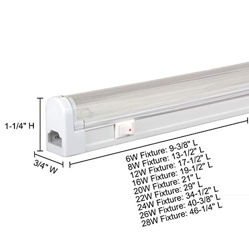 Jesco Lighting Sg4-28/Gn-W Sleek Plus Classic Grounded 28-Watt T4 Light Fixture, Green Color, White Finish