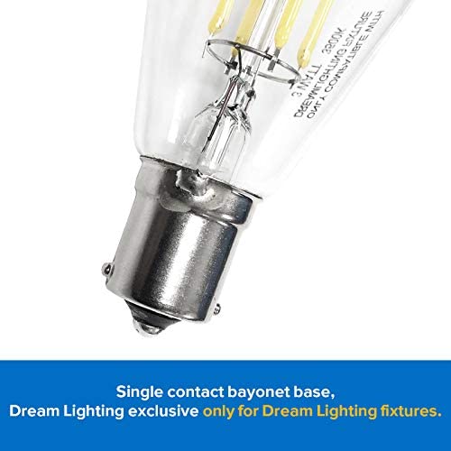 Dream lighting LED Edison Bulb, 3W 150 Lumens, Warm White 3000K, Pack of 2, Copper