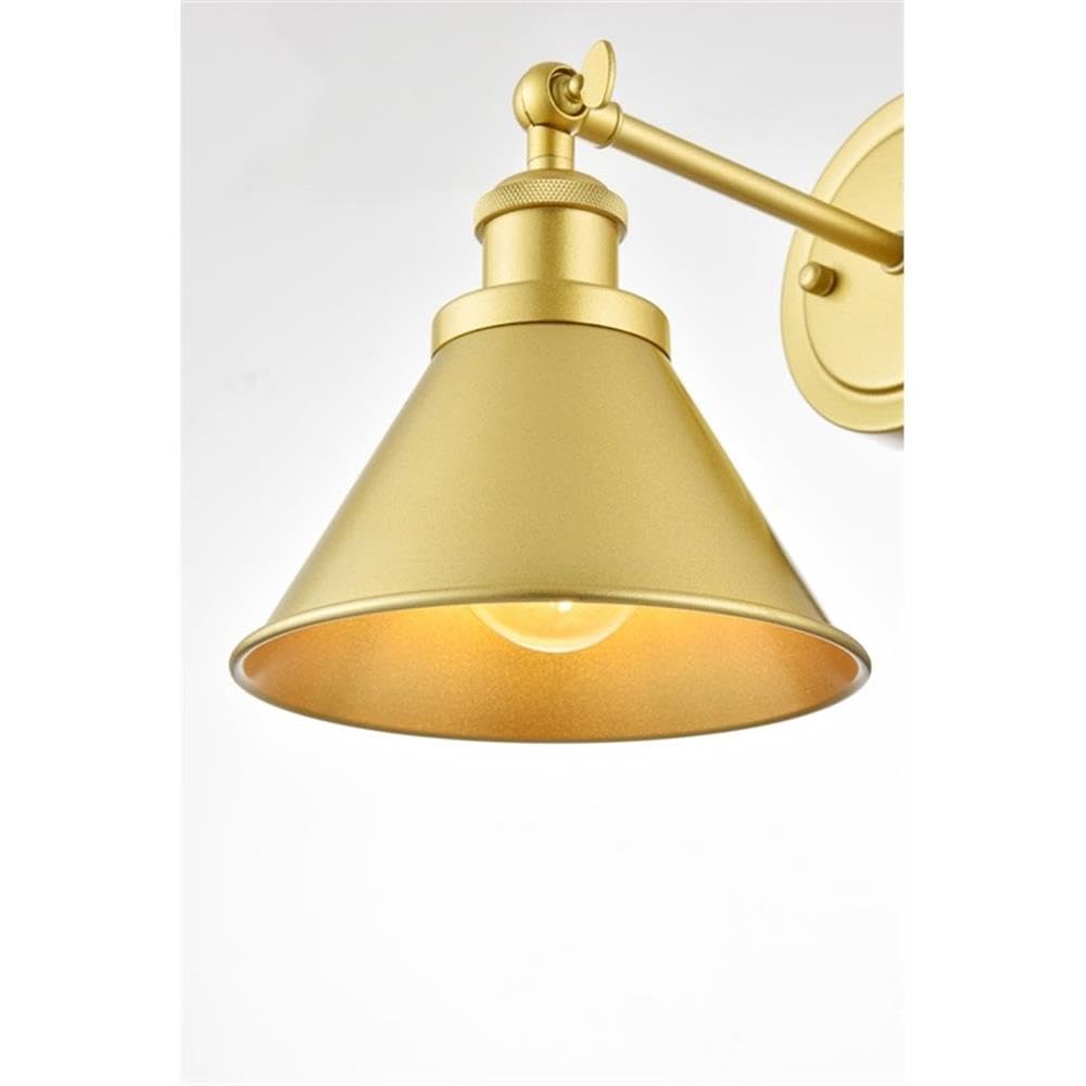 Living District Blaise 1-Light Metal Plug-in Wall Sconce in Brass